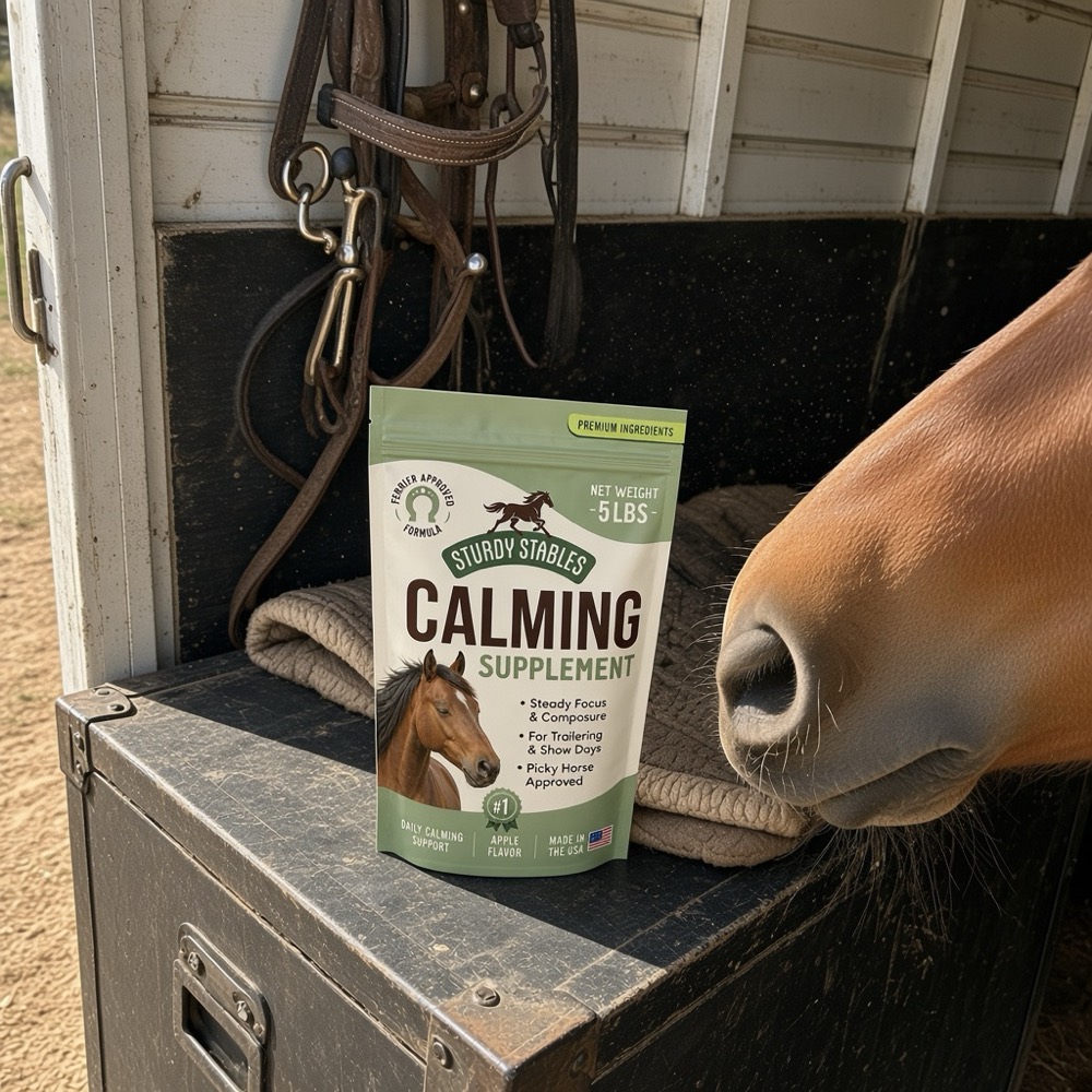Horse loading quietly at the trailer