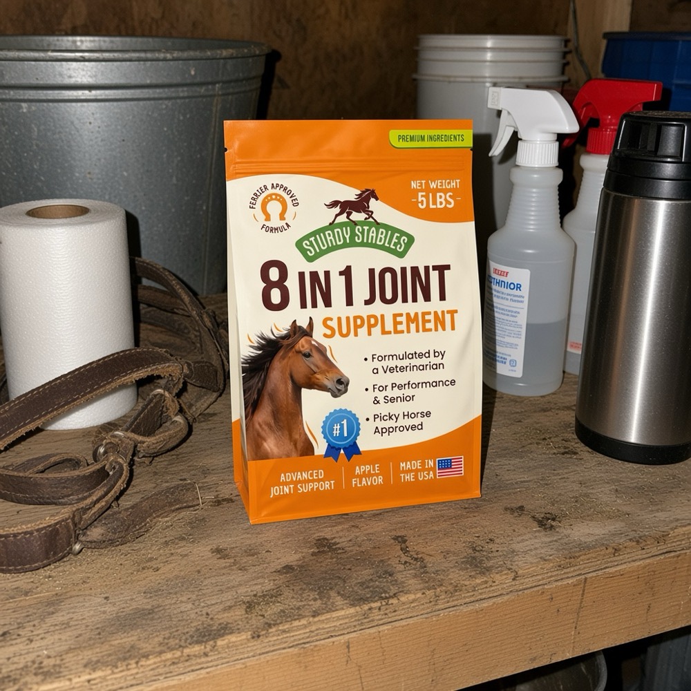 Joint bag on the feed room shelf